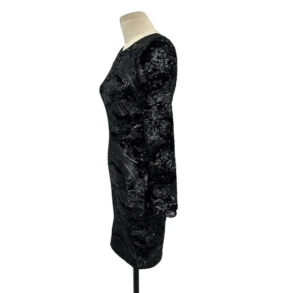 Dress the Population Lola Black Sequin Velvet Mini Bodycon Dress‎ Size Small - Picture 5 of 10